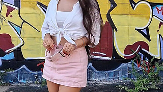 Risky Huge Pissing on the Street - Fun & Crazy