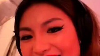 POV close up asian gf blowjob