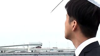 Extreme close up of Japanese teen masturbating