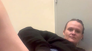 Nurse fists pussy in park bathroom on supper break!